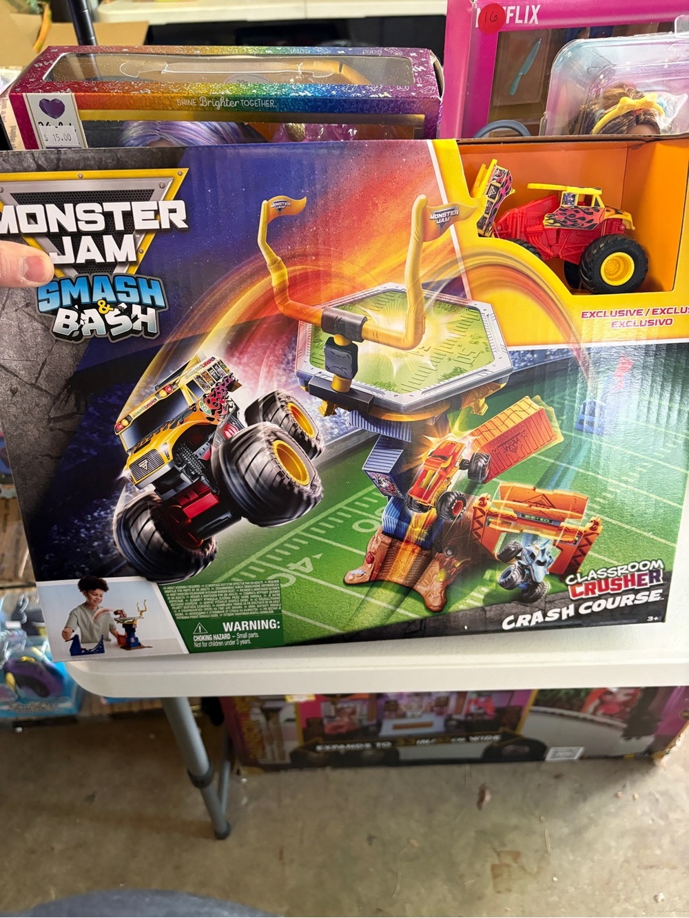 Nwt monster jam Smash & Bash Classroom Crusher Crash Course - Yellow/Red